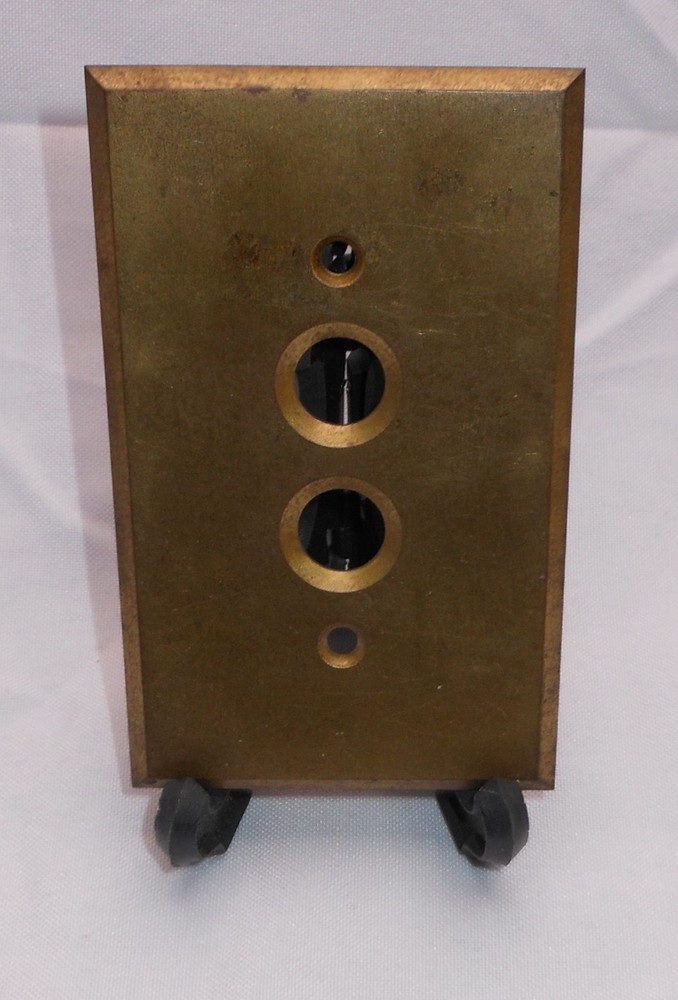 GE Push Button Single Light Switch Cover Plate Brass 4.5" H x 2.75" W General E