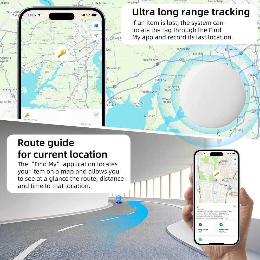 Air Tracker Tags-4 Pack[Apple MFi Certified] (iOS Only), Bluetooth Tracker fo...