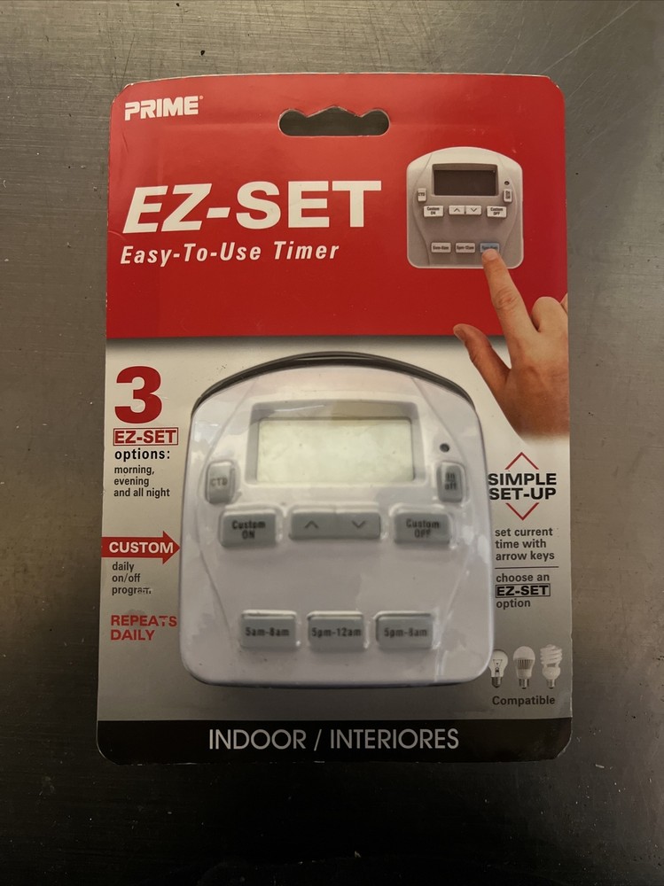 PRIME EZ Set Indoor Timer 1-Outlet Digital Countdown Lighting Timer 0869902