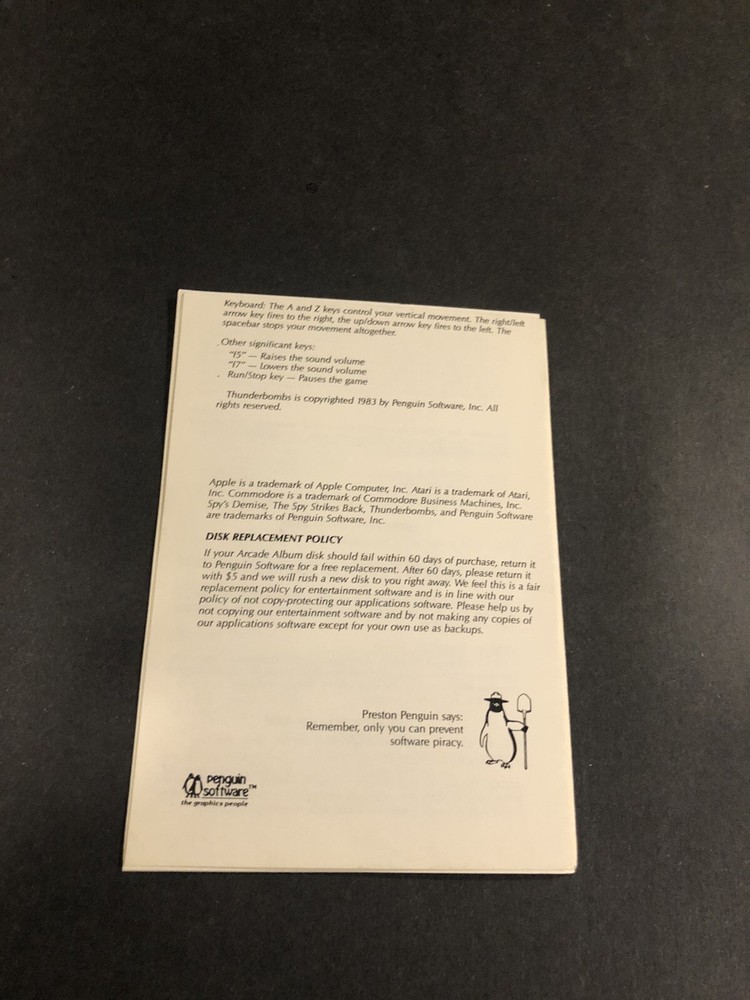 Arcade album atari apple commodore manual only