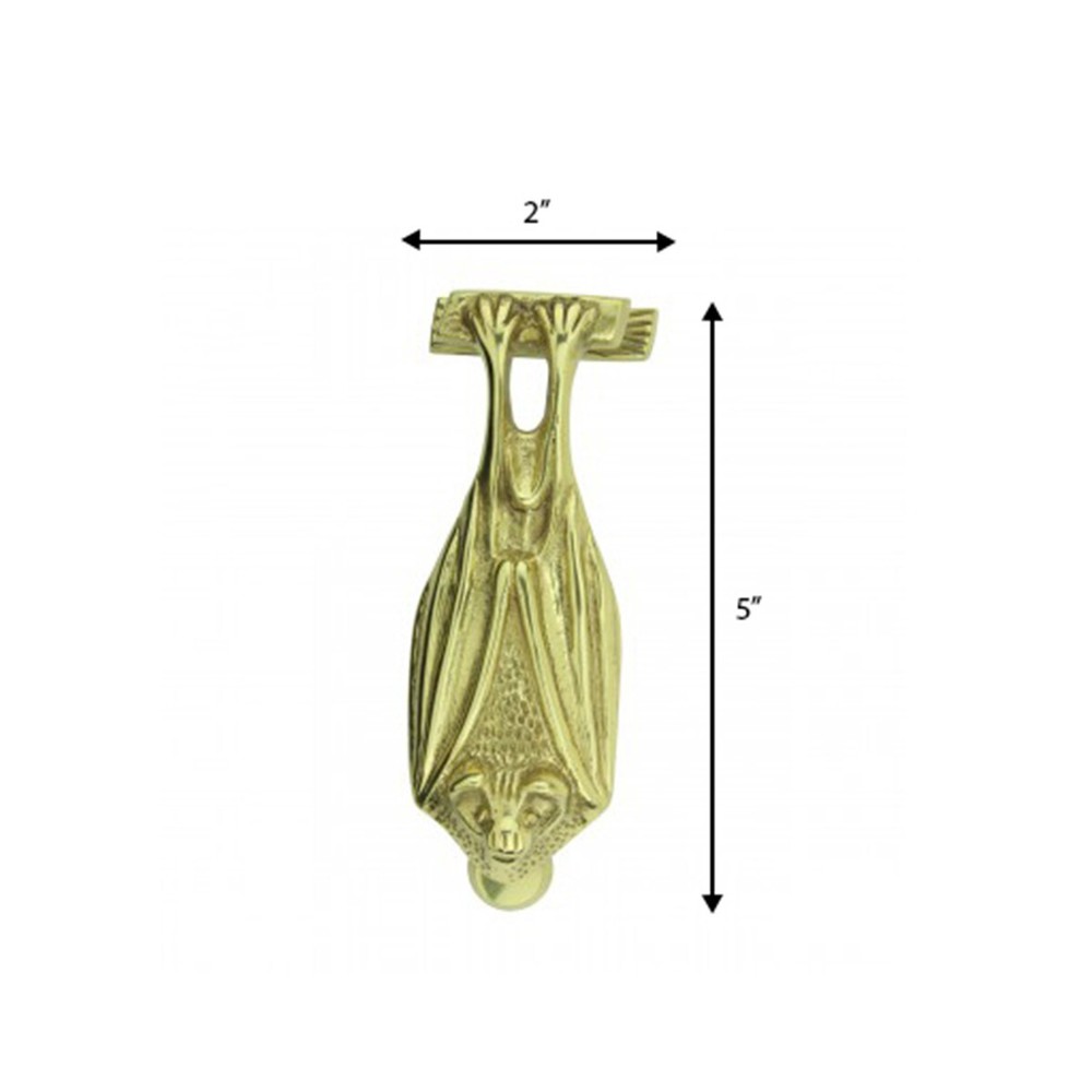 Solid Brass Vampire Bat Gothic Style Door Knocker with Lacquer Finish