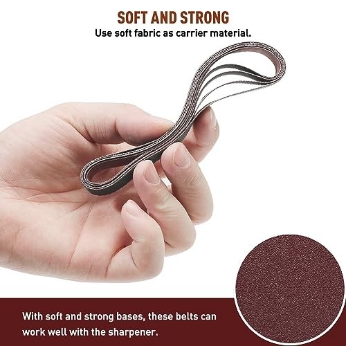 45 Pcs 1/2" x 12" Sharpening Belt Kit for Knife & Tool Sharpener - Assorted Grit