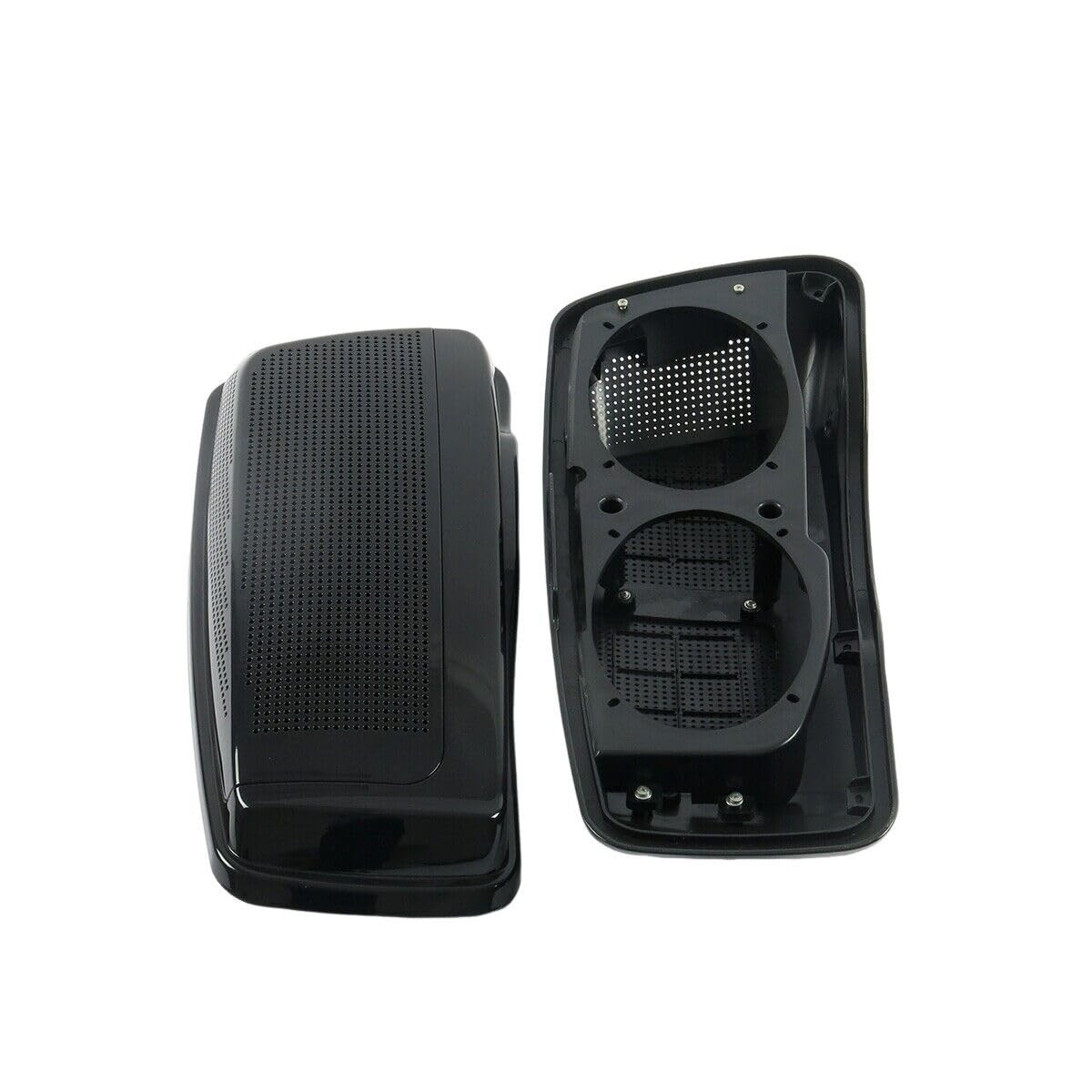 Black Dual 6x9 Saddlebag Speaker Lids for Harley Touring 2014-2024