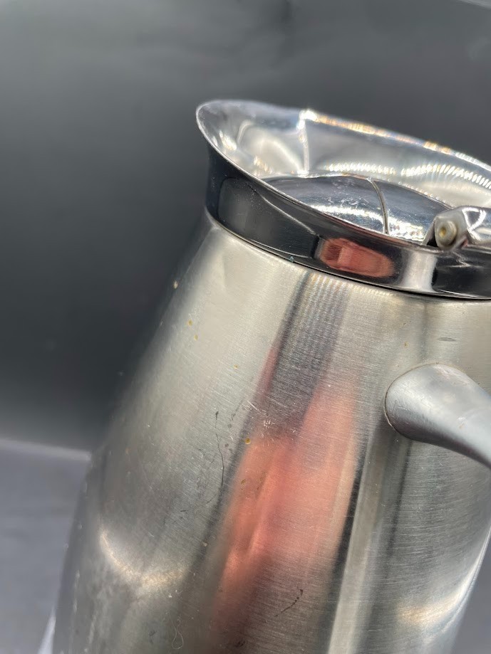 Vintage Stainless Insulated Silver Brit. Design Carafe Coffee Chocolate Pot