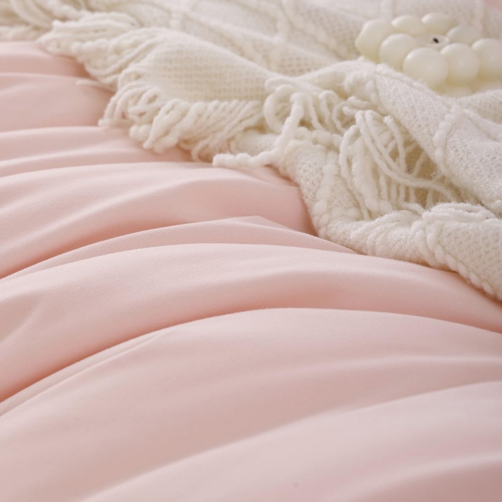ROSGONIA Oversized King Comforter 120"x98", Blush