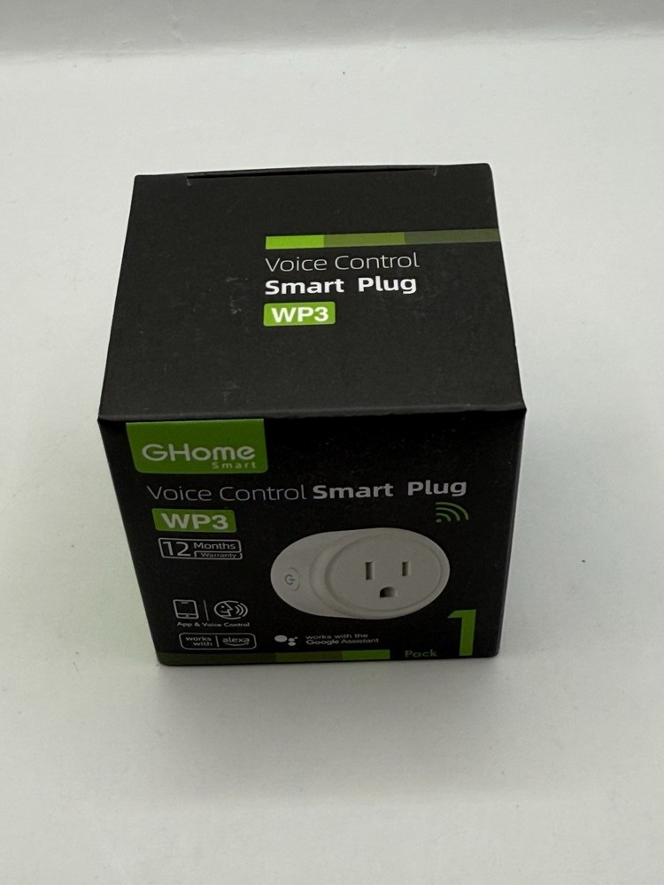 Smart Plug By GHOME. Voice Control Smart Plug Wp3 Single Pack