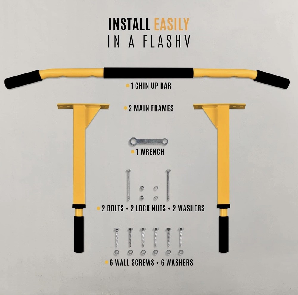 Pull up Bar Wall Mounted - Multifunctional Wall Mounted Pull up Bar for Home Gym