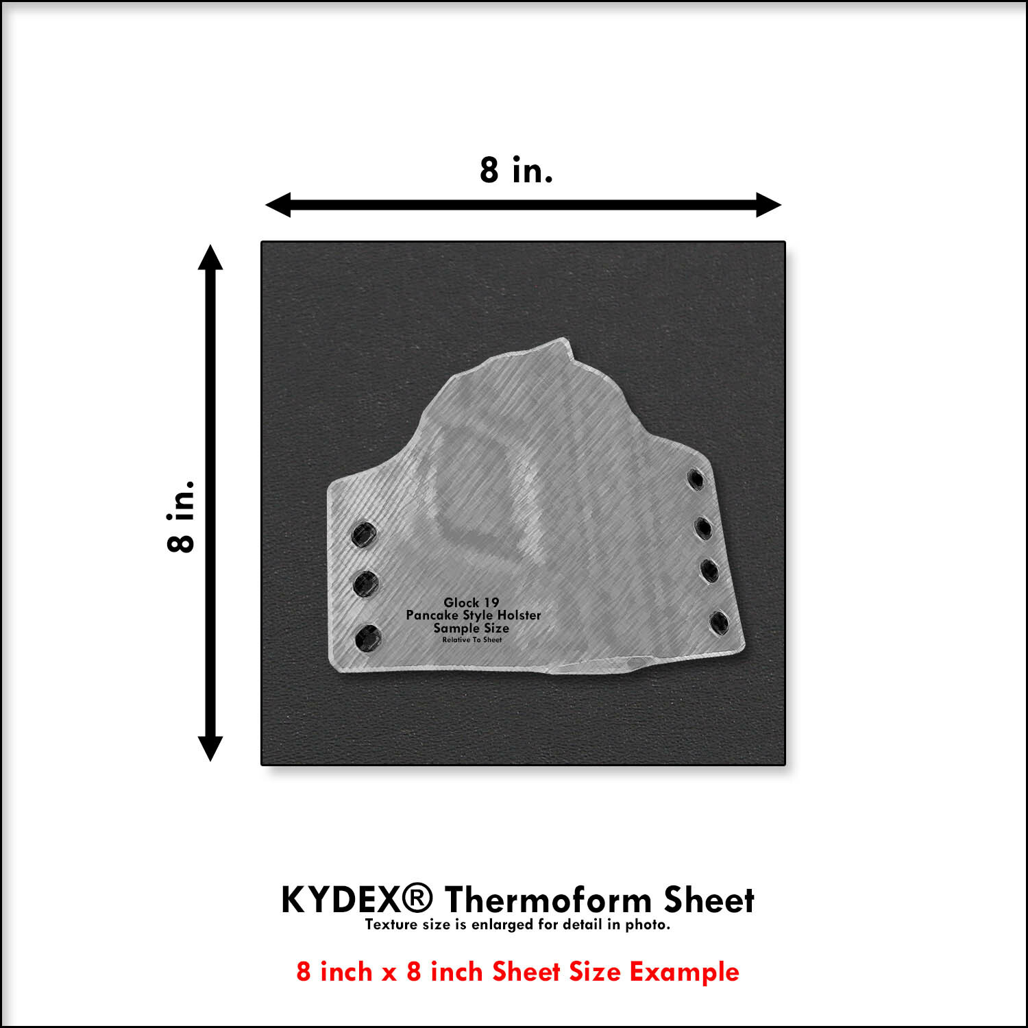 KYDEX® Sheet - Color Collection - (8in x 8in)(.060, .080, .093 & .125 Thickness)
