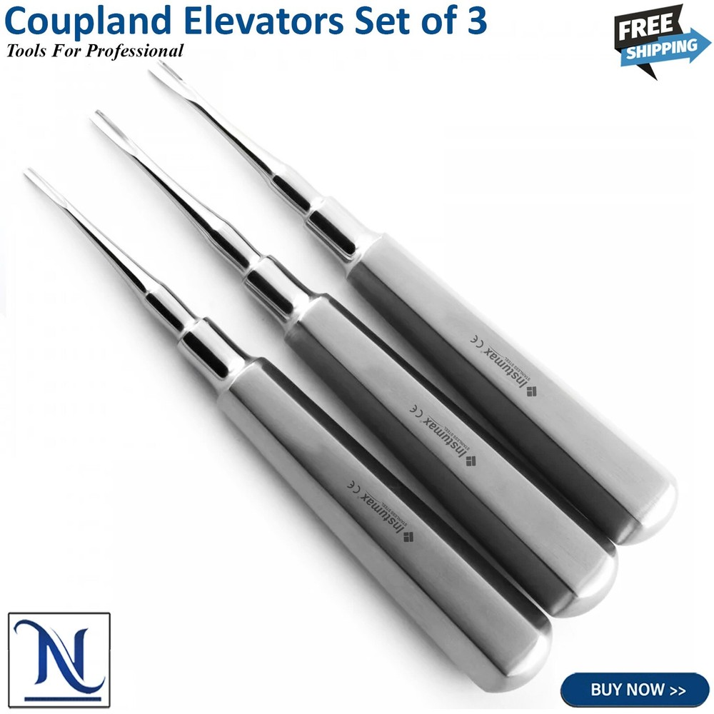 Dental Elevators Coupland Elevators Set of 3 Extracting Extraction Instruments