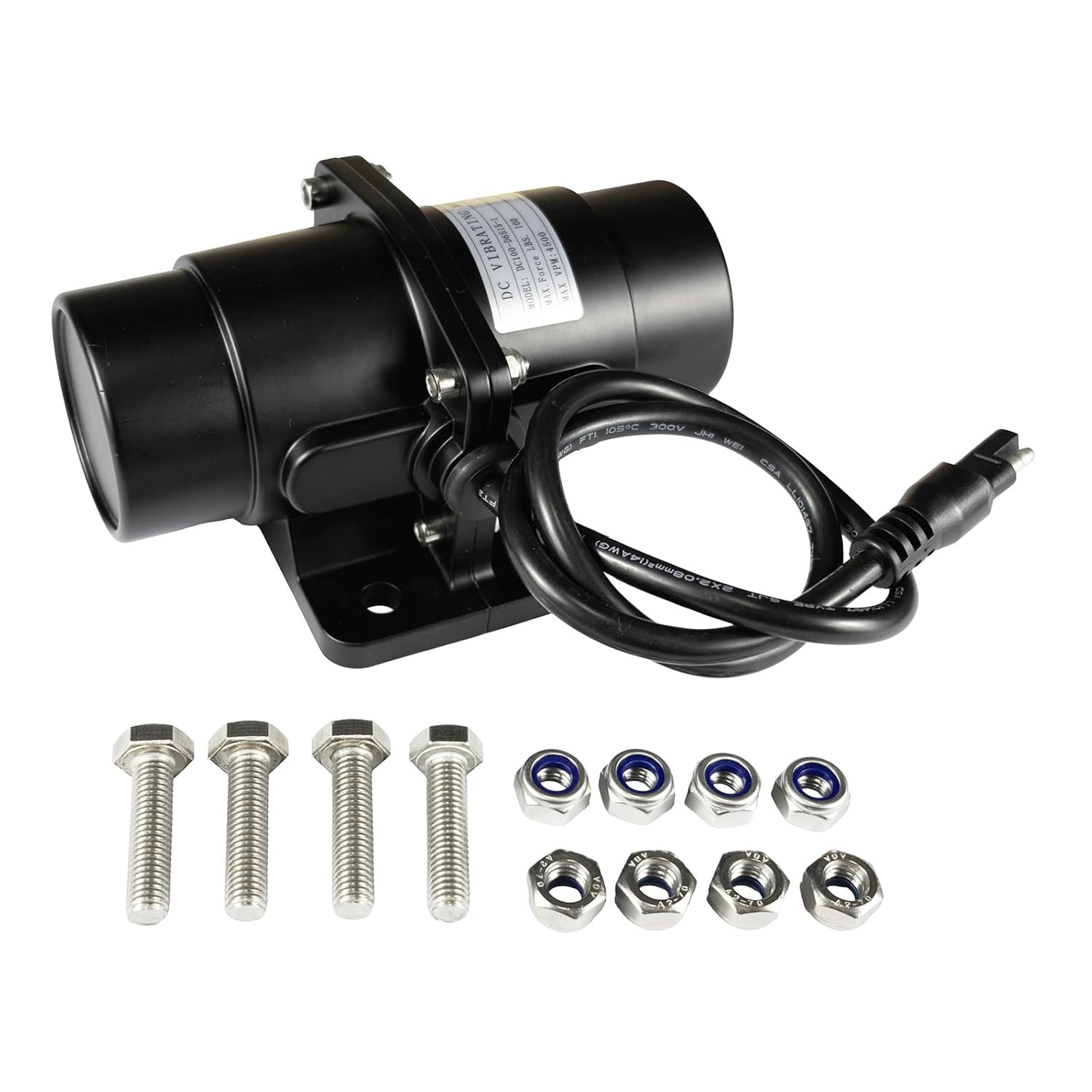 200LBS 12VDC Vibrator Vibration Motor for Salt Sand Spreader & Concrete Mixer, H