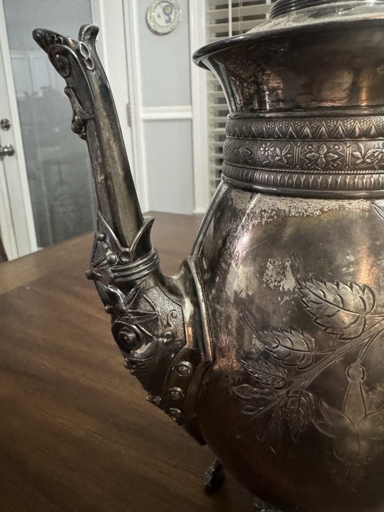 Antique Meriden Britannia Teapot Silver Plated Pattern 1925