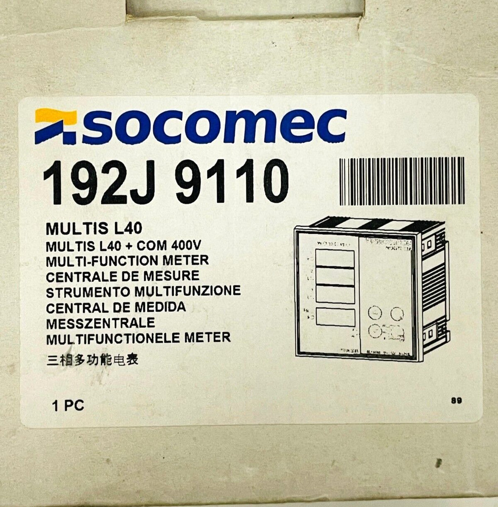 SOCOMEC MULTIS L40 Digital Multi Function Meter 192J9110