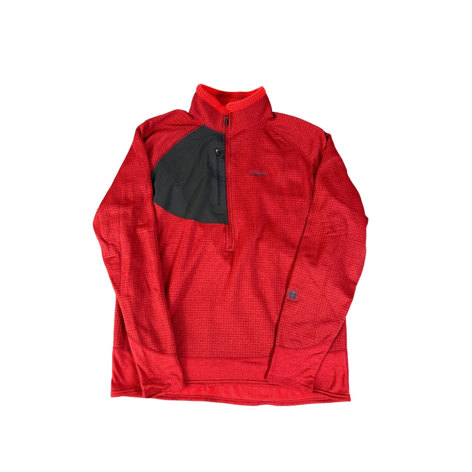 Y2K Patagonia Mens XL R1 Sweater Fleece Pullover Red Quarter Zip Outdoor Top