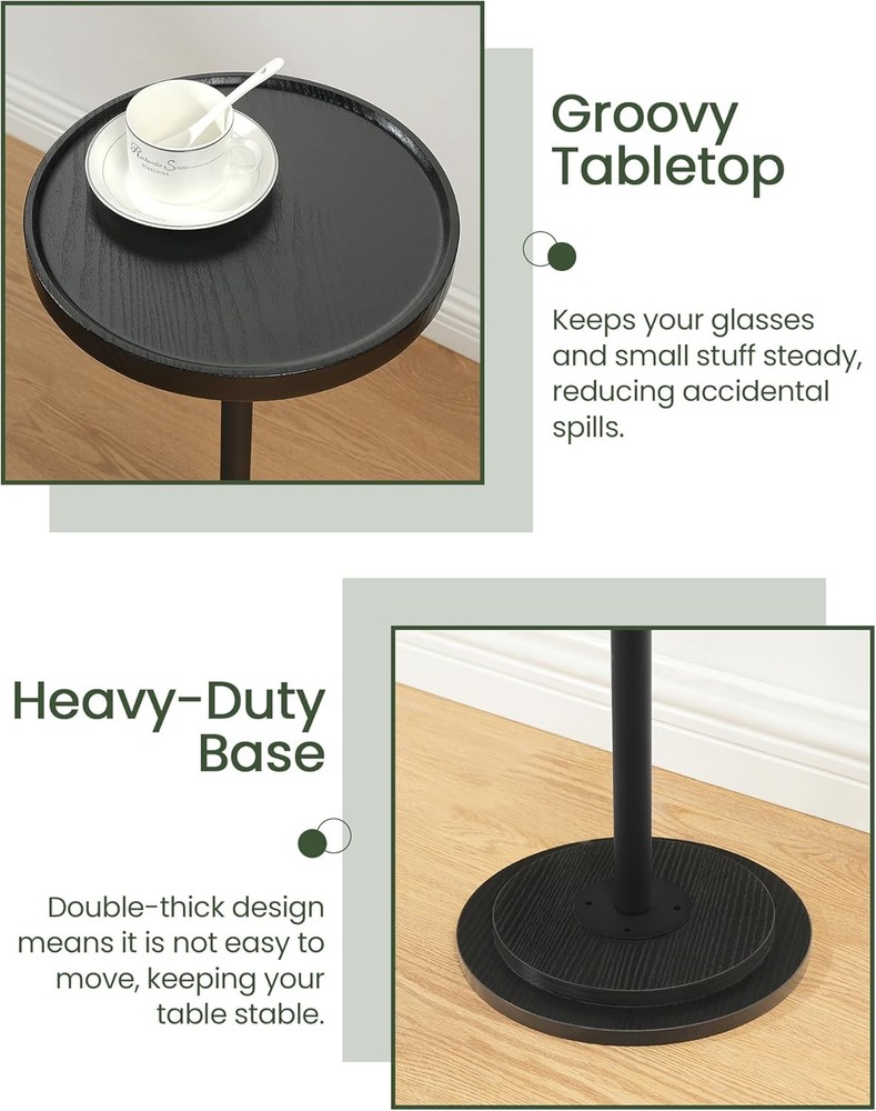 Small Round Side Table Drink Table Small Spaces Pedestal Cocktail Table