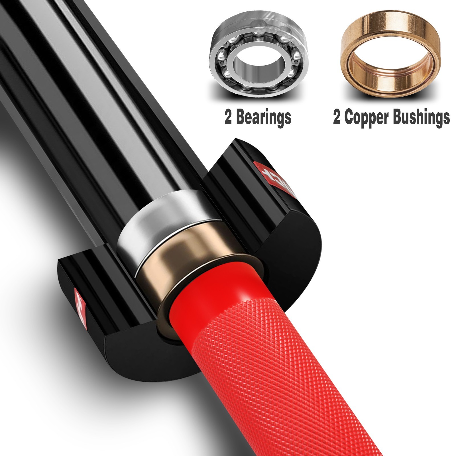 RICHUANG 5FT Olympic Barbell 28mm 2" Weight Bar 500LB Capacity A3 Steel for Gym