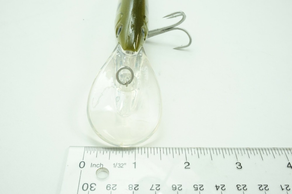 Almost Alive Deep Diving Plug Hard Bait for Trolling or Casting Green/Silver Dot