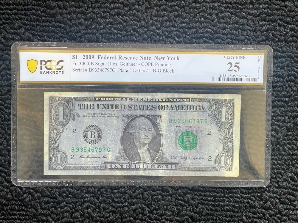 $1 2009 COPE PRINTING- STAINED PCGS 25