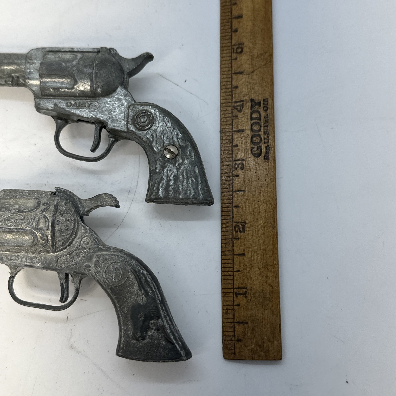 Vintage Bronc Circle D & Daisy Bullseye Cap Gun Pistol Revolver 1950's USA