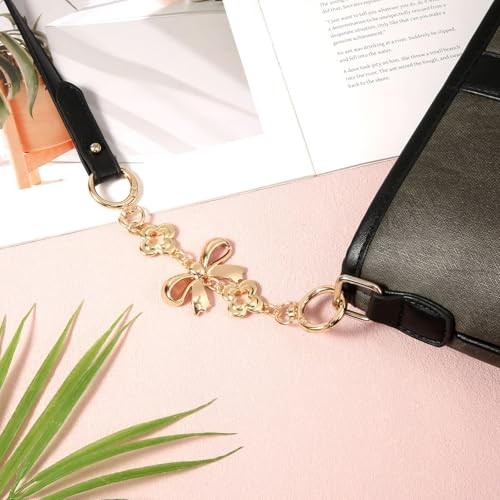 2 Pcs Bag Extender Chains Bow Pattern Purse Extender Chain Replacement Metal