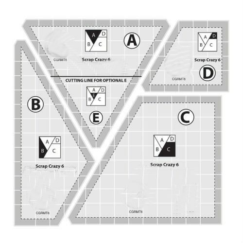 NEW ruler Non-Slip Scrap to create a crazy patch block#CGRMT6for sewing machine