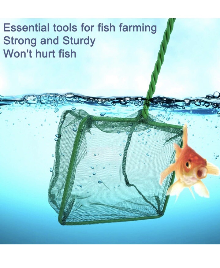 2 Pack Aquarium Fish Nets, 4 Inch Small Mesh Fish Catch Nets with Plastic Handl