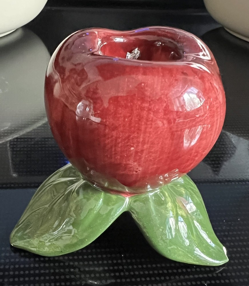 2 Franciscan Apple Divided Serving Dishes Plus 2 Franciscan Candleholders