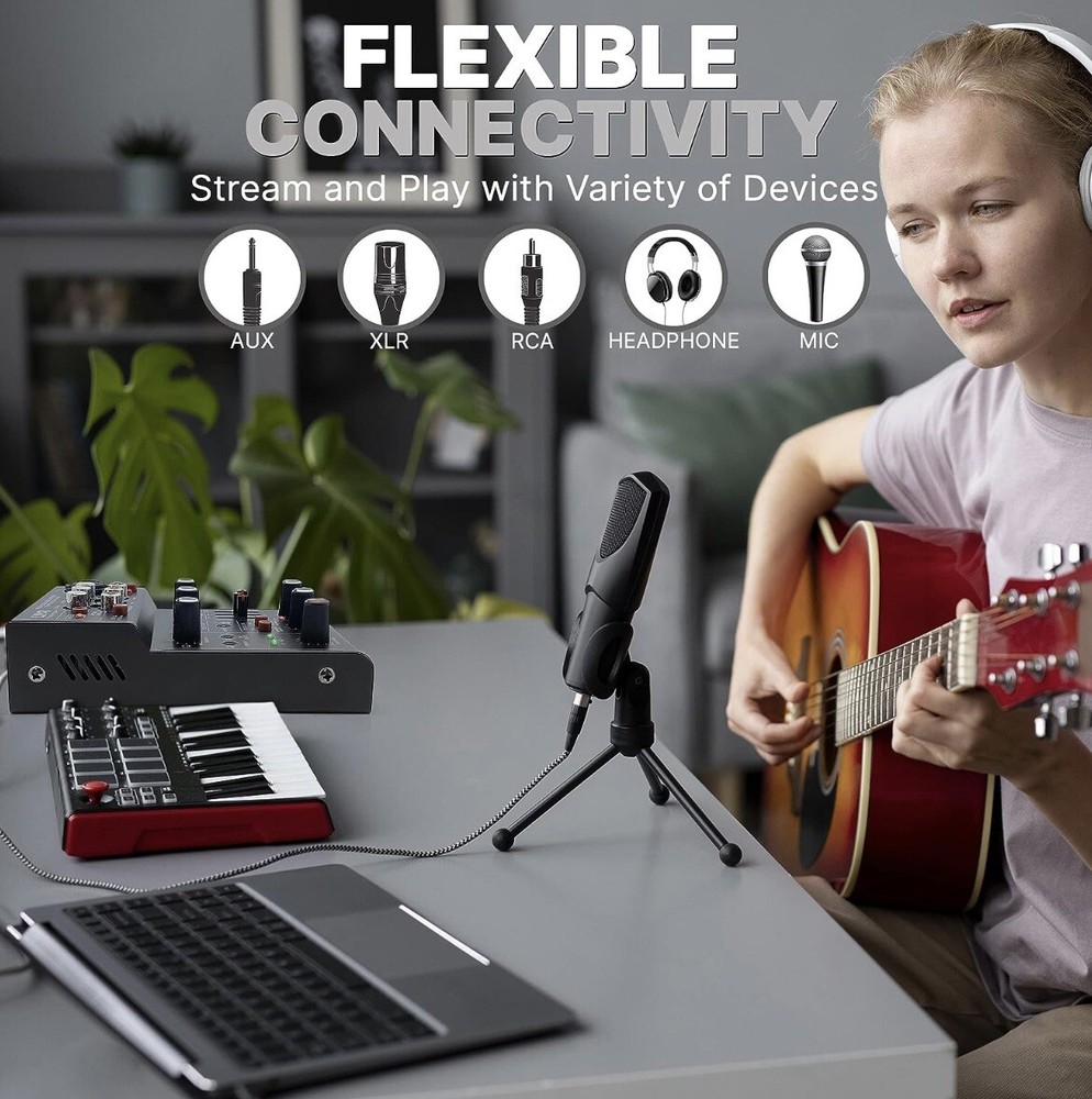 pyle compact bluetooth dj mixer interface