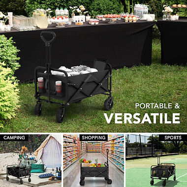 Heavy Duty Wagon Cart Swivel Collapsible Outdoor Utility Garden Beach Cart