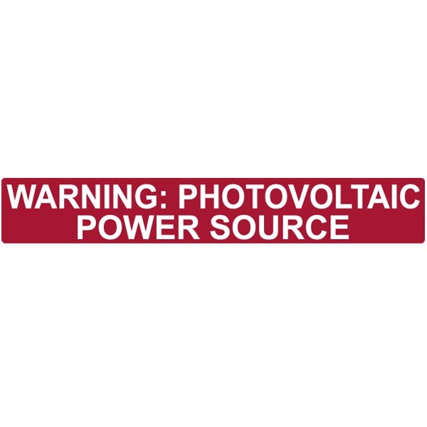 HellermannTyton 596-00206 Photovoltaic Power Source Label