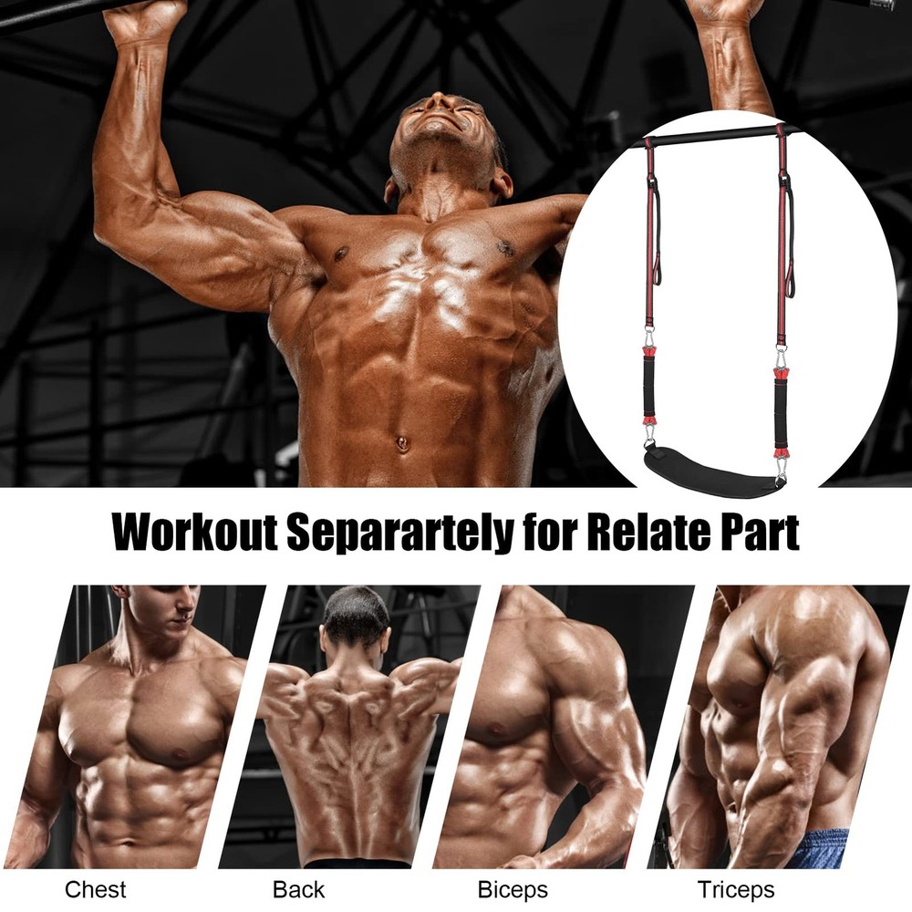 Pull Up Assistance Band with Fabric Feet/Knee Rest, Pull up Assist Bands Pull...
