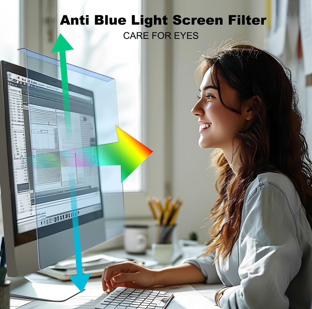 2 Pack Anti-Blue Light & Anti-Scratch Screen Protector Shield for 27 Inches D...