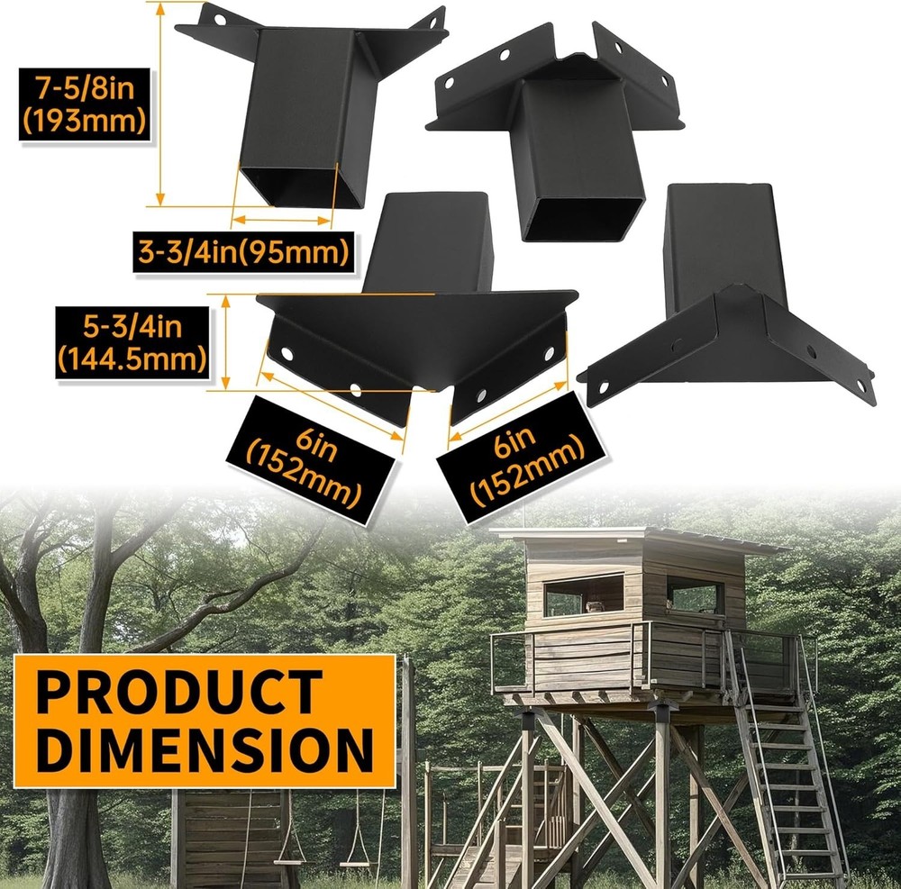 4x4 Deer Stand Brackets 4PCS Compound Angle Platform Bracket Outdoor
