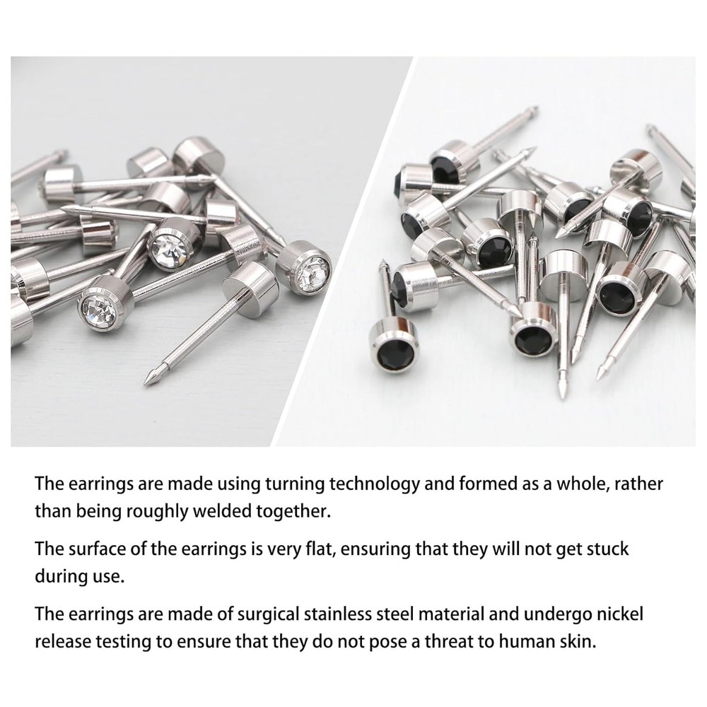 Ear piercing gun, Reusable Professional Piercing Kits, 24 Surgical silver