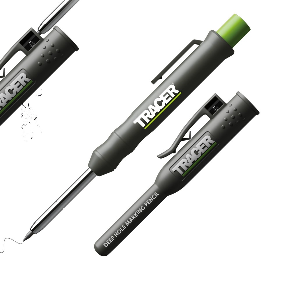 Tracer Deep Hole Construction Pencil Site Holster. Extendable 2B Carpenter Pe...