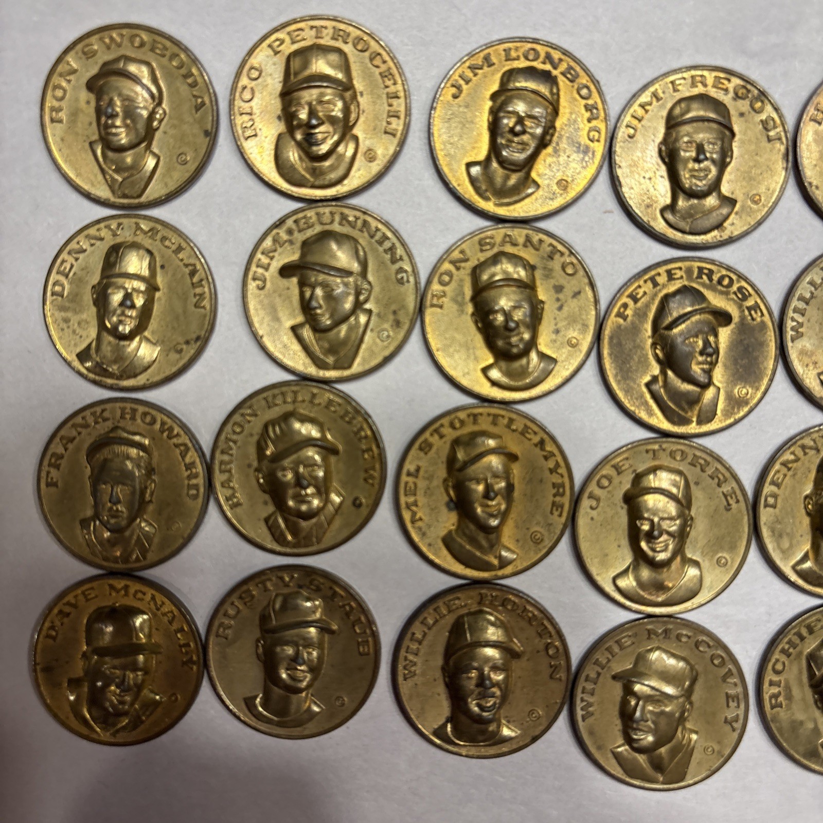 1969 Citgo Gasoline Baseball Coin Complete Set of 20 ( Aaron-Rose-Killebrew- etc