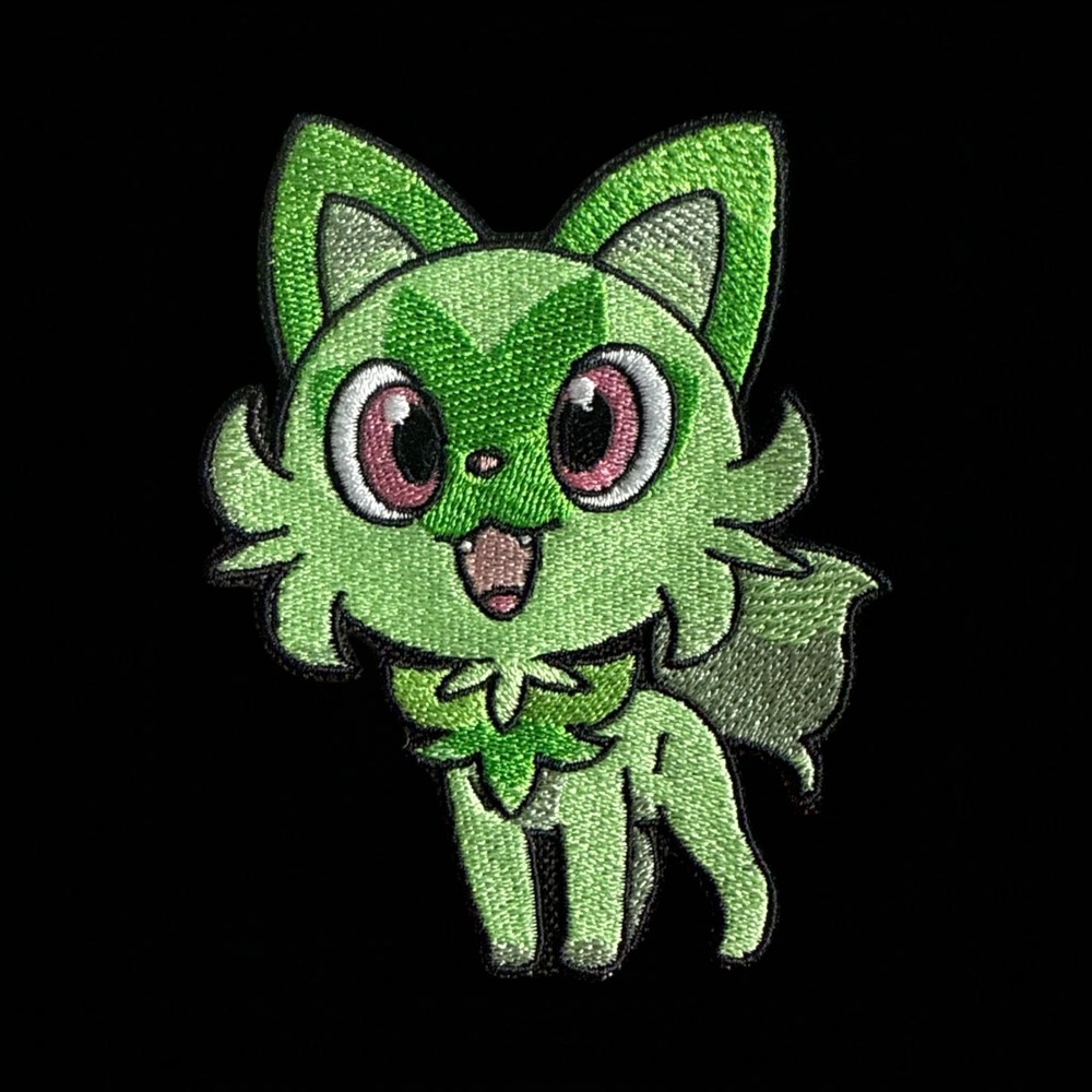 Sprigatito Pokemon Embroidery Patch 4.00" X 3.26"