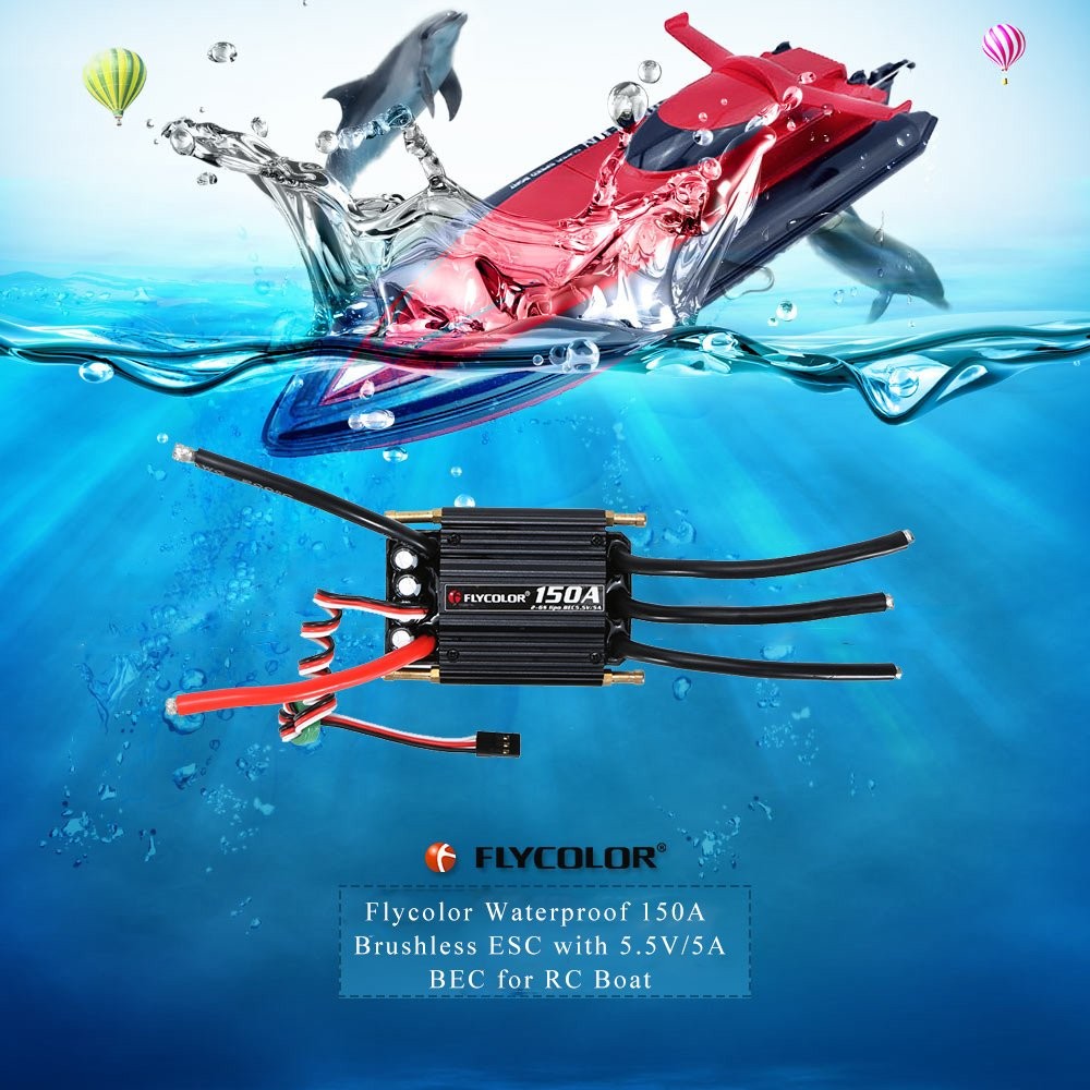 Goolsky Flycolor Waterproof 150A Brushless ESC Electronic Speed Controller wi...