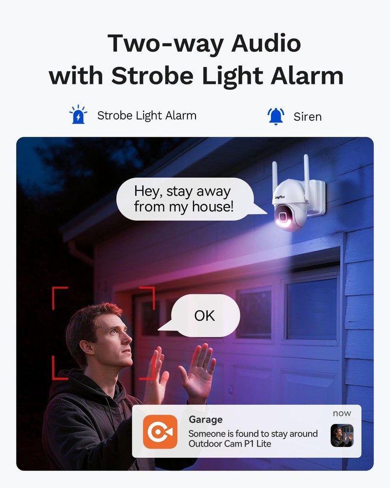 5MP Security Camera System Wireless Outdoor, No Subscription, Solar-Powered, ...