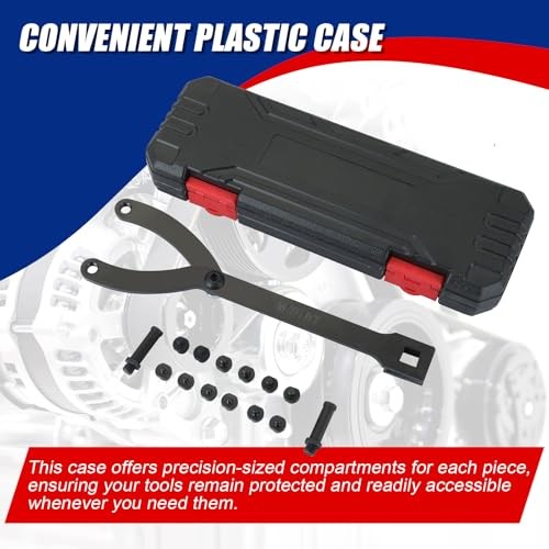 Variable Pin Spanner Wrench, 15PCS Universal Pulley Holder Tool Kit, 1/2"