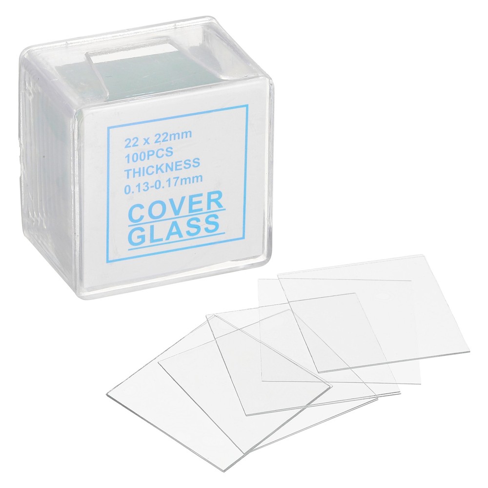 100pcs Cover Slips for Microscope Slides, 22x22mm Microscope Cover Square