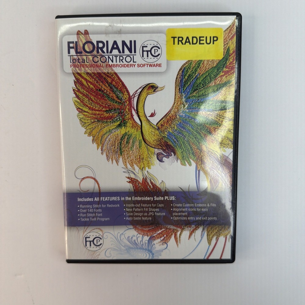 Floriani Total Control Embroidery Machine Software CD Version 4.75 Trade Up