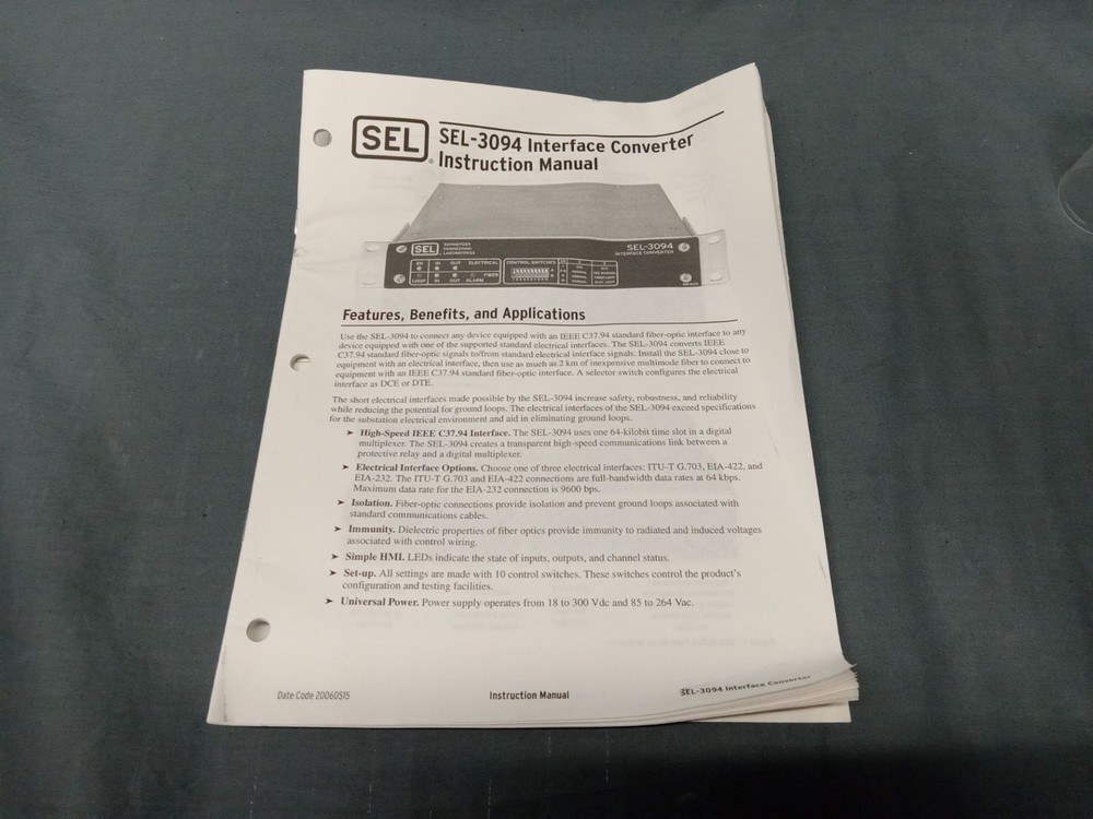 Schweitzer Engineering Laboratories SEL-3094 Interface Converter NEW OPEN BOX!
