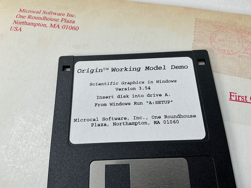 Microcal Software Origin Computer Model Demo Verson 3.5” Disks New Open Box