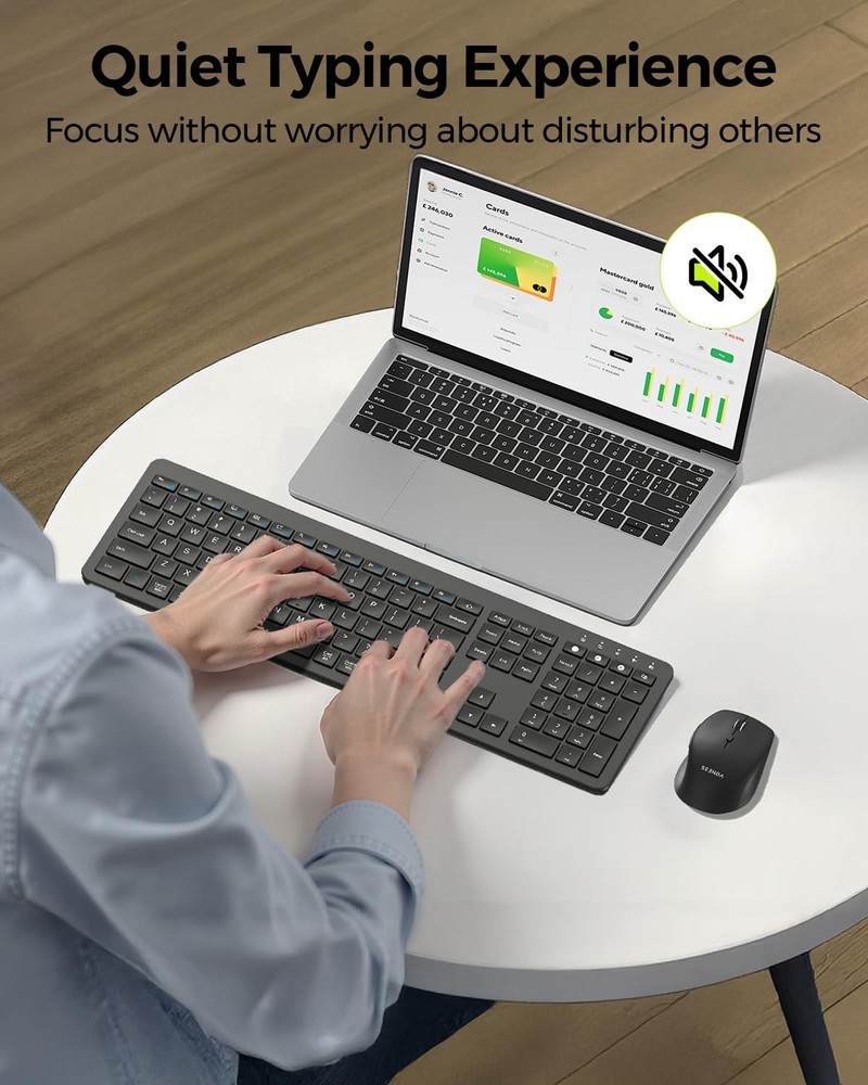 Bluetooth Keyboard and Combo, COE300 Wireless Keyboard , 3 Multi-Device Conne...