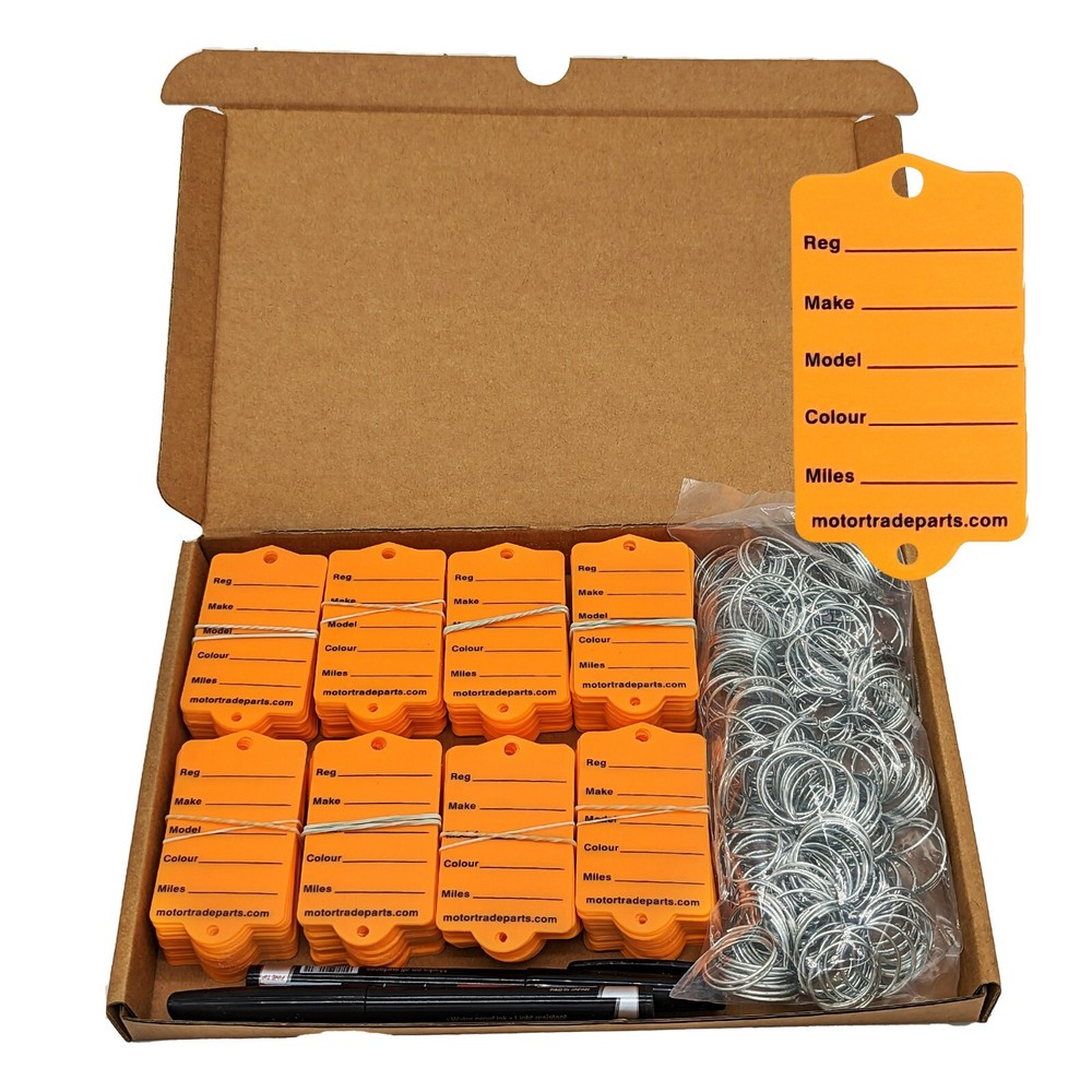 Car Van key Tags & Split Rings x 200 - Orange
