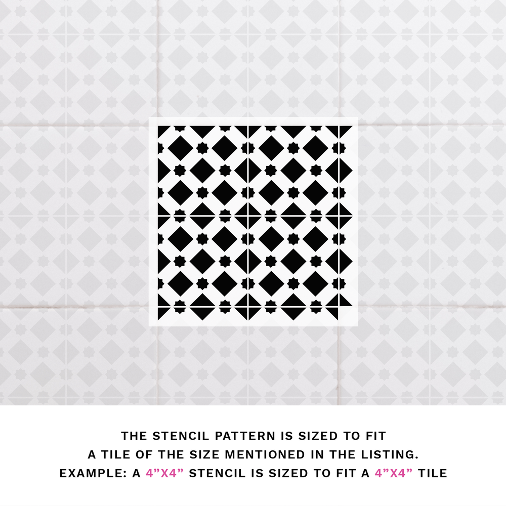 Glabra Tile Stencil - Durable & Reusable Mylar Stencils