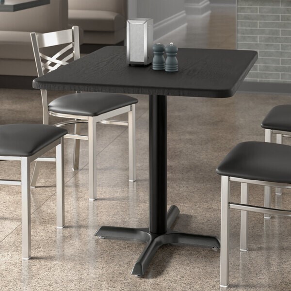 30" x 42" Rectangular Restaurant Table Top with Black Laminate Top Finish