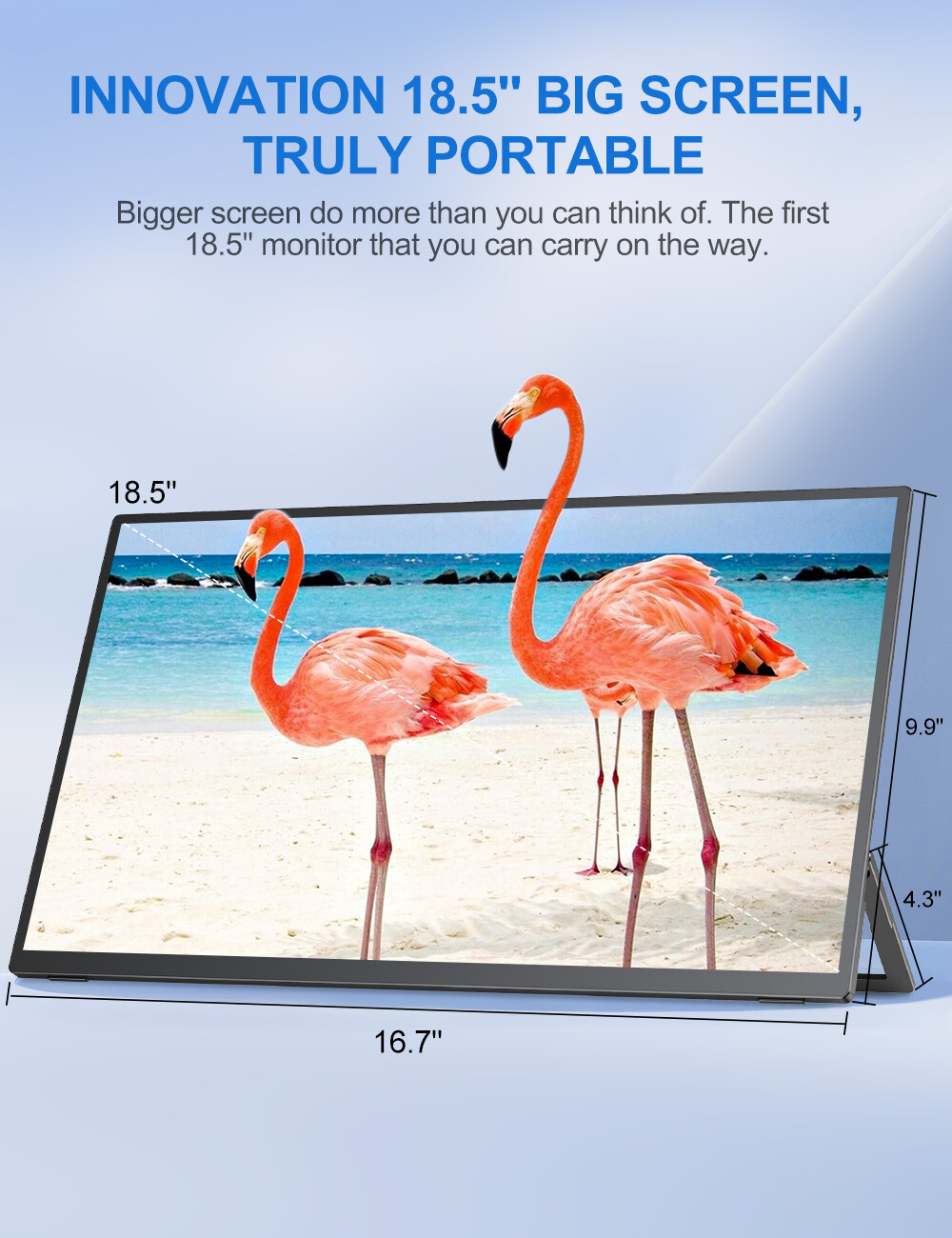 120Hz Gaming Monitor Portable Monitor 18.5" 1920*1080 Freesync Screen HDR FHD