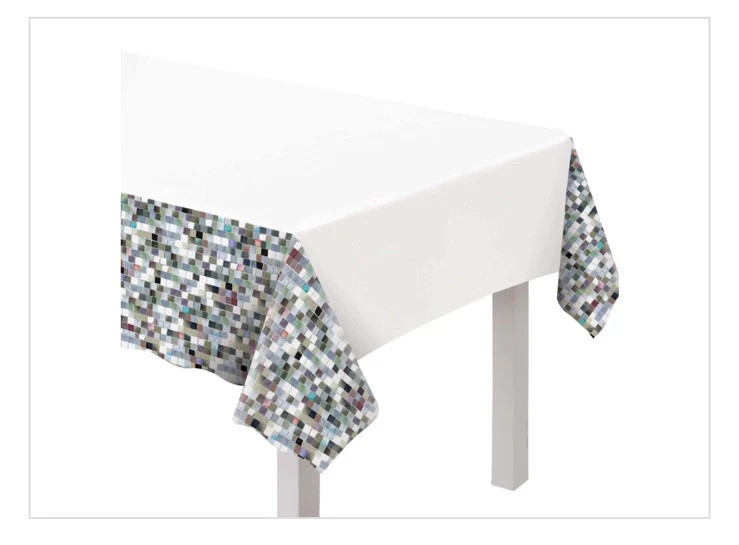 Disco Rectangular Plastic Table Cover, 54 X 96 Inches