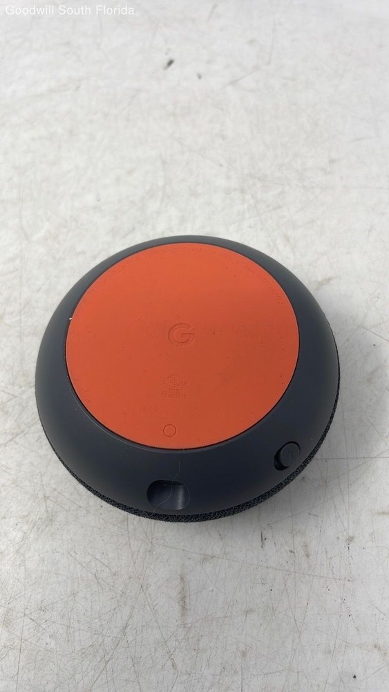 Google Home Mini Gray Orange Smart Speaker With Adapter Not Tested